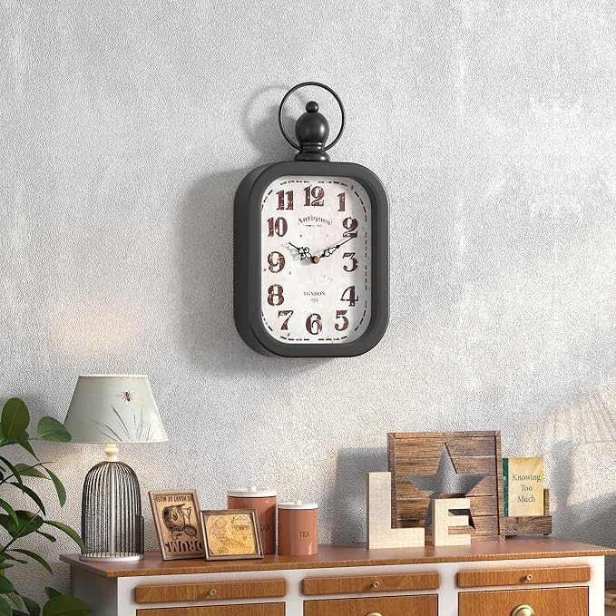 Menterry Small Retro Rectangle Wall Clock - Image 7