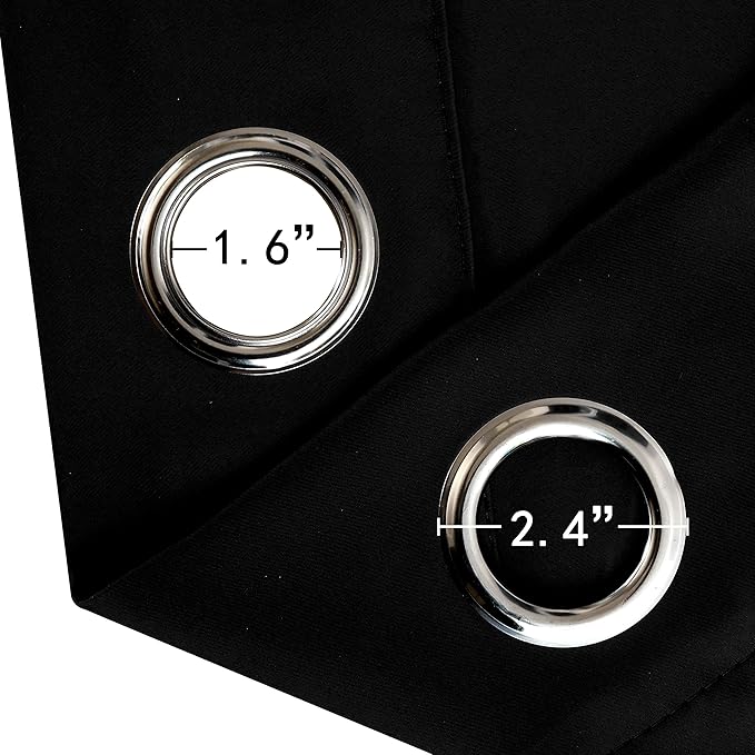 LEMOMO Black Thermal Blackout Curtains/42 x 72 Inch/Set of 2 Panels Room - Image 5