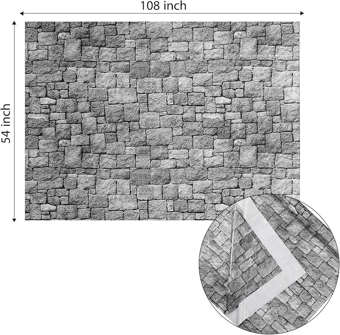 Chuangdi 2pcs 4.5 x 9 Feet Brick Wallpaper Peel and Stick Backdrop Tablecloth - Image 2