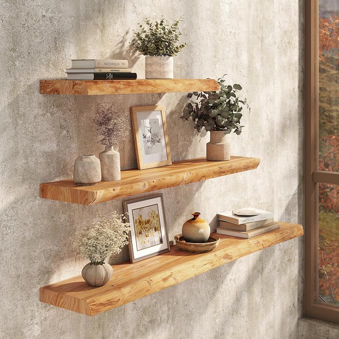 48" Rustic Elm Floating Shelves - Image 2
