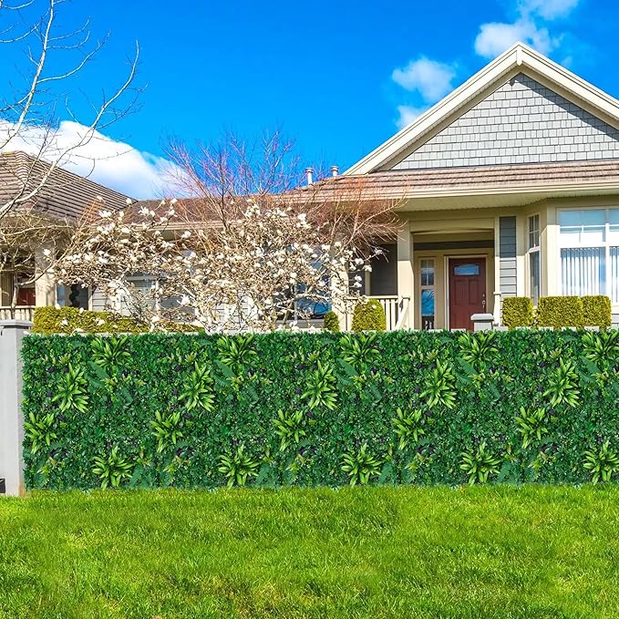 Grooy Artificial Boxwood Panels, Grass Wall Panels 20"x20", Privacy Hedge Fence - Image 6