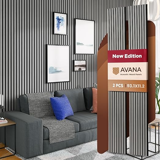 Avana Acoustic Wood Wall Panels – 93.2x11.25 Inch Panels – Fits 94x12 Layout – by AvanaHome