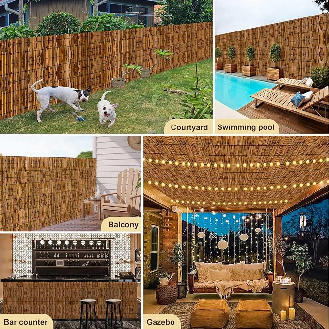 Natural Reed Fencing, Decorative Bamboo Fence Rolls Handwoven Friendly Sun Shade - Image 7