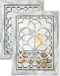 Set of 2 11x15 Inch Rectangular Shatterproof Grey Decorative Wall Mirrors by HMANGE