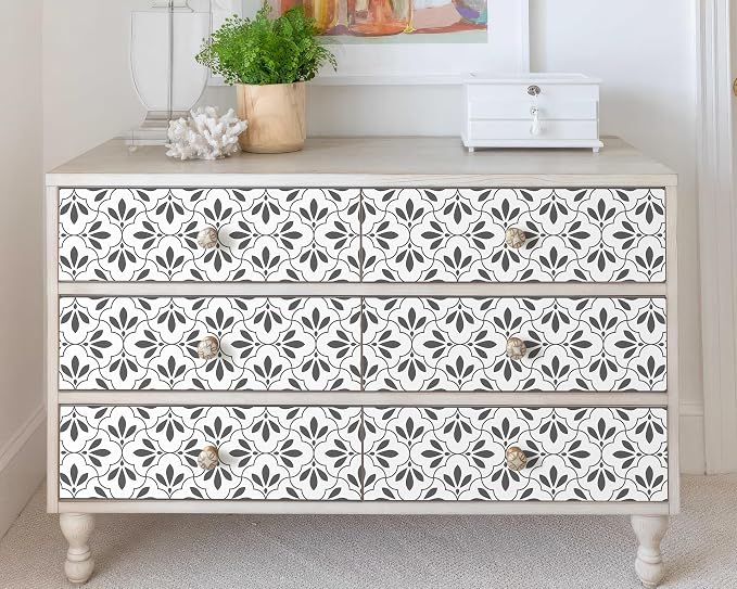 FLFK Wallpaper Border Black and White Patterns Peel and Stick Wall Border Self - Image 3