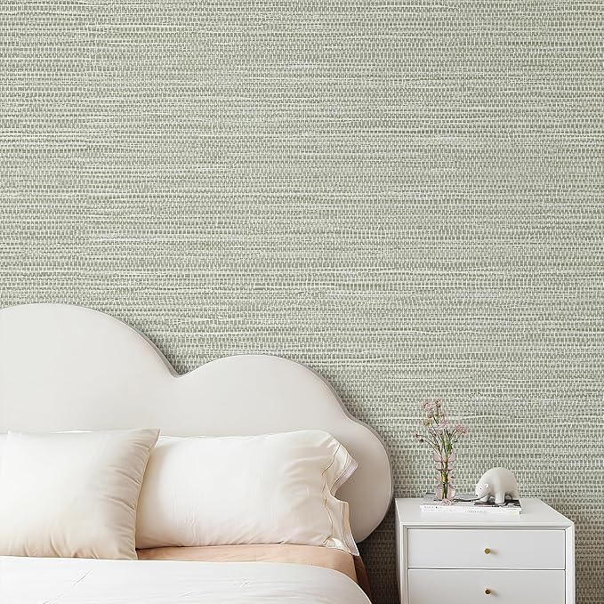 JiffDiff Grasscloth Wallpaper Peel and Stick Cream Grassweave Peel & Stick - Image 4