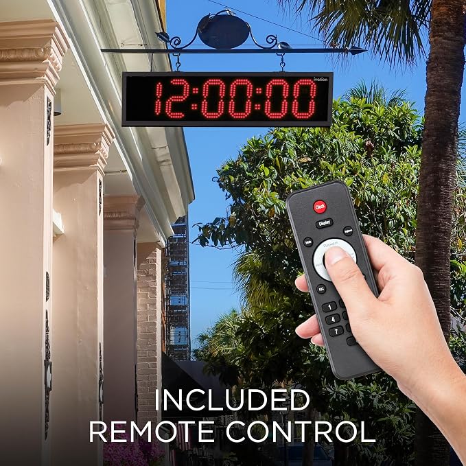 Ivation Oversized 36" Outdoor Waterproof Digital Clock, Auto Time Sync - Image 6