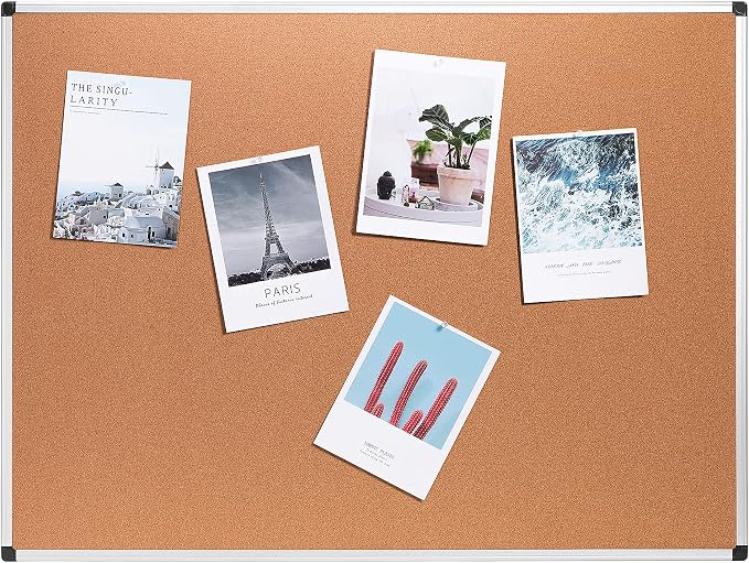 Amazon Basics Rectangular Bulletin Board, Cork Board - Image 9
