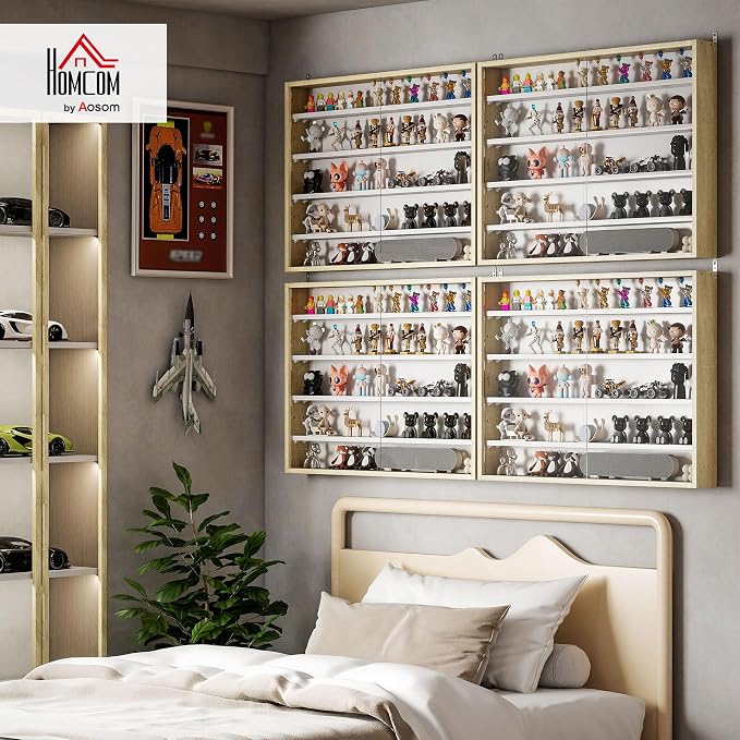 HOMCOM 5-Tier Display Cabinet, Glass Door Cabinet - Image 2