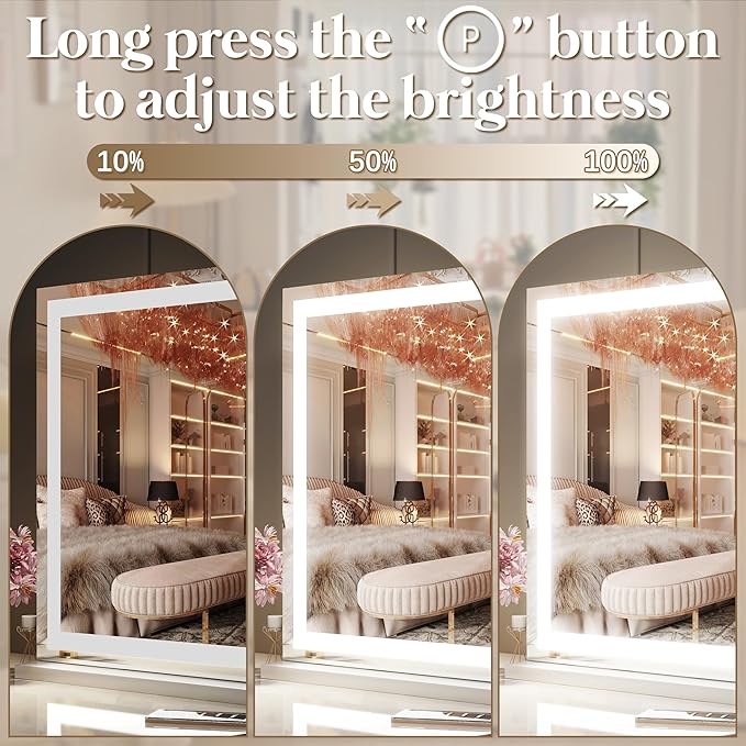 FENNIO Vanity Mirror with Lights 32"x22", Lighted Makeup Mirror, Large Vanity - Image 2