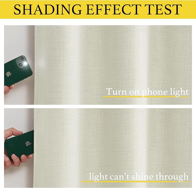 NICETOWN Natural Linen Room Darkening Curtain Valances for, Grommet Faux Linen - Image 2