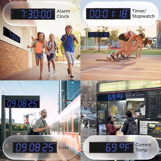Ivation Oversized 36" Outdoor Waterproof Digital Clock, Auto Time Sync - Image 3