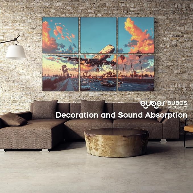 BUBOS 6 Pack Self-Adhesive Acoustic Wall Panels, 70.8" x 47.2" Sound Panels - Image 9