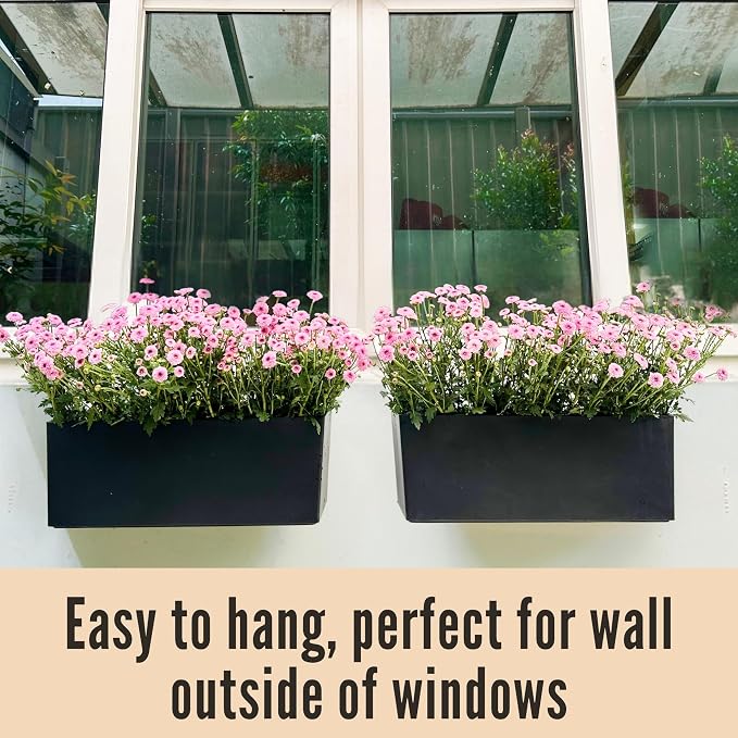 LaLaGreen Wall Planters for Outdoor Black Self Watering System Hanging Plant - Image 7