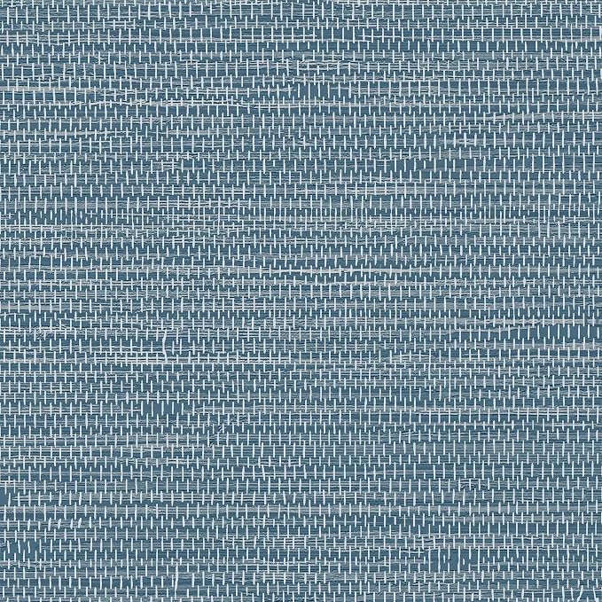 JiffDiff Grasscloth Wallpaper Peel and Stick Blue Grassweave Stick on Wallpaper by wallpaper