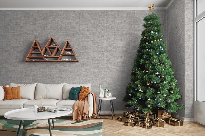 Guvana Grasscloth Peel and Stick Wallpaper Grey Textured Contact Paper Modern - Image 7