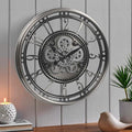 CLXEAST 28 Inch Large Industrial Moving Gear Wall Clock by CLXEAST
