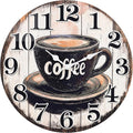 Large Kitchen Clock Decor, Decorative Coffee Wall Clocks Battery Operated by HorizentWallClock