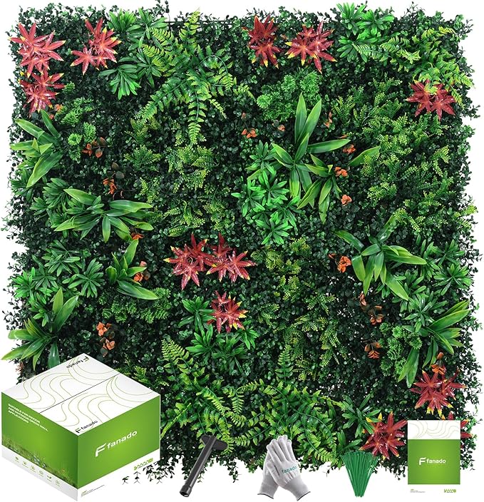 Grass Wall Panels 12 Pack 20"x20", Artificial Hedge Greenery Wall Backdrop by Unknown