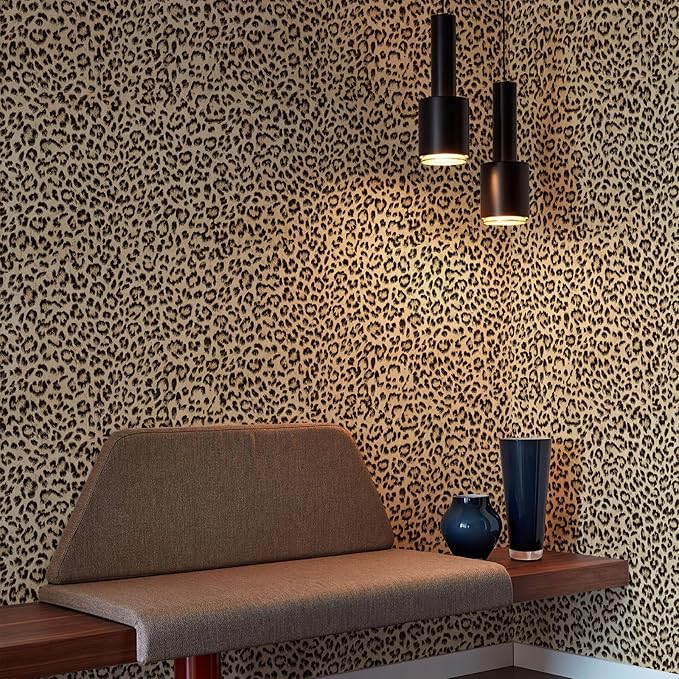 JiffDiff Leopard Print Peel and Stick Wallpaper, Waterproof Removable Self - Image 7