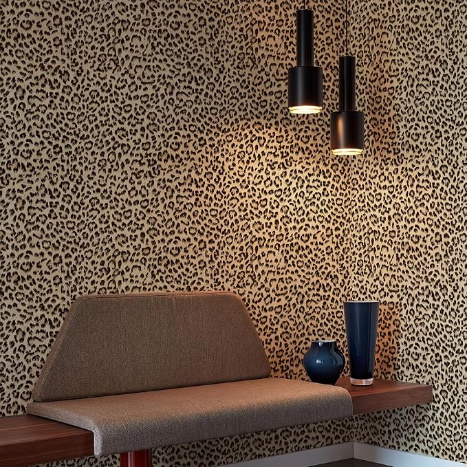 JiffDiff Leopard Print Peel and Stick Wallpaper, Waterproof Removable Self - Image 6