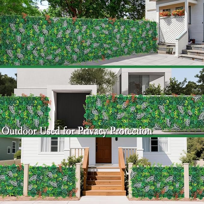 20"x20" Artificial Grass Wall Panels, Faux Boxwood Green Wall Decor - Image 7