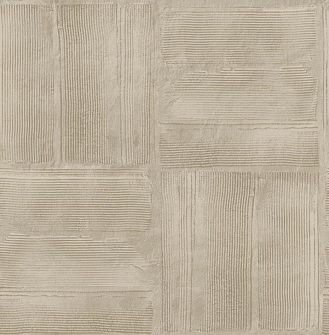 RoomMates Taupe Dimensional Square Plaster Peel and Stick Wallpaper, RMK12681PLW by RoomMates