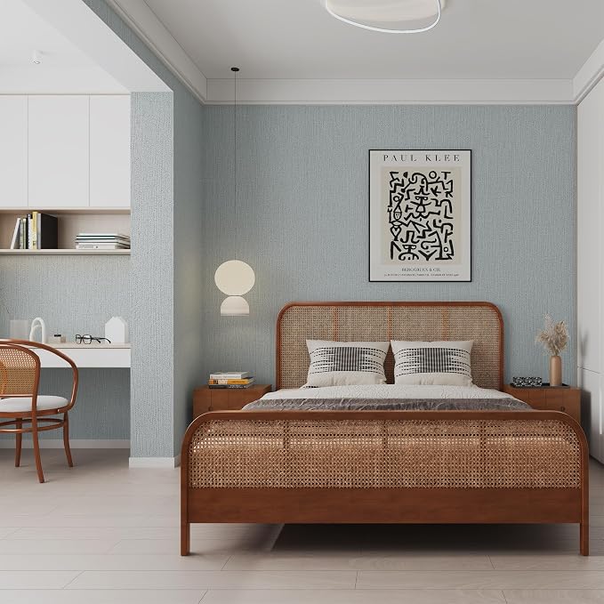 Haimin Fabric Wallpaper Textured Contact Paper Peel and Stick Faux Linen Wall - Image 6