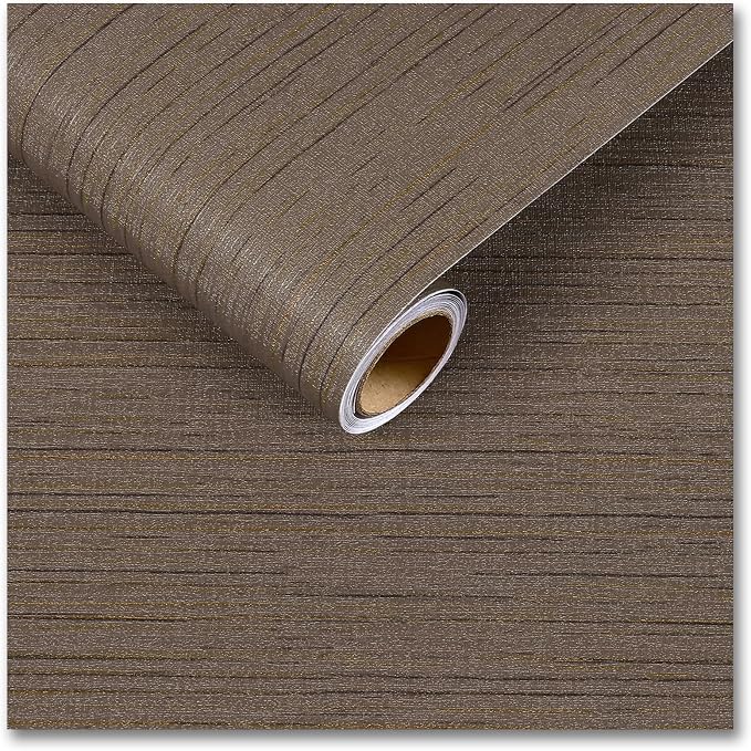 CRE8TIVE Dark Brown Grasscloth Peel and Stick Wallpaper Textured Grass Cloth by CRE8TIVE