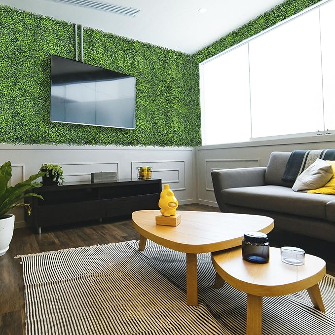 Artificial Boxwood Roll Panels: 60"x 140" UV-Anti Faux Ivy Leaves Grass Wall - Image 7