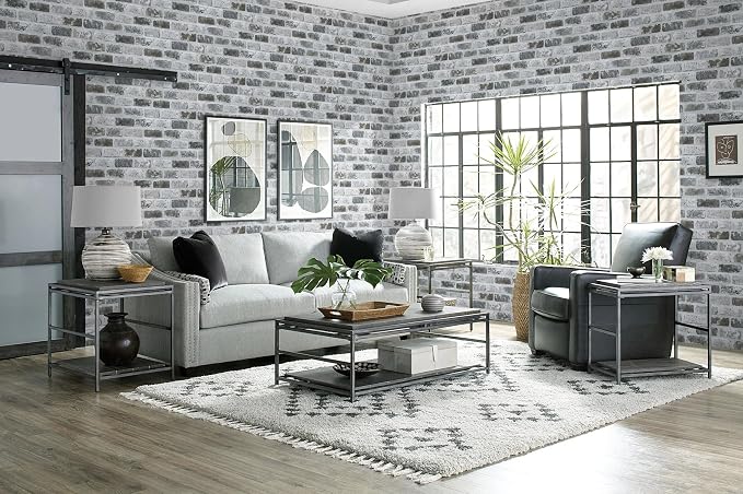 Guvana 17.3"×394" Brick Wallpaper Grey Self Adhesive Wallpaper 3D Brick Peel - Image 5