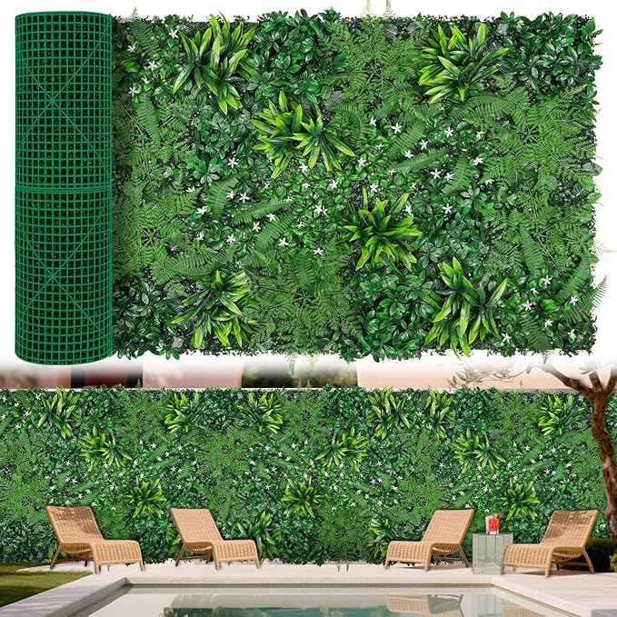 Grooy Grass Wall, Artificial Boxwood Panels 40"x120", Privacy Hedge Fence Screen by FEELTHENEWWORLD