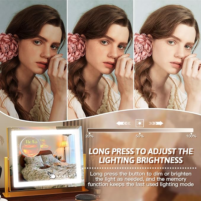 FENNIO Vanity Mirror with Lights, 3 Color Modes & Brightness Adjustable - Image 3