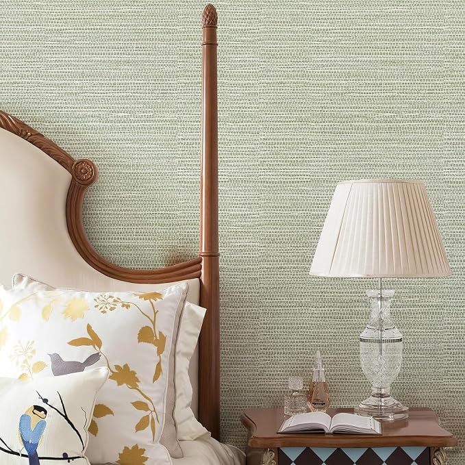 HueBurst Grasscloth Peel and Stick Wallpaper 17.3" x 60" Renter Friendly - Image 5