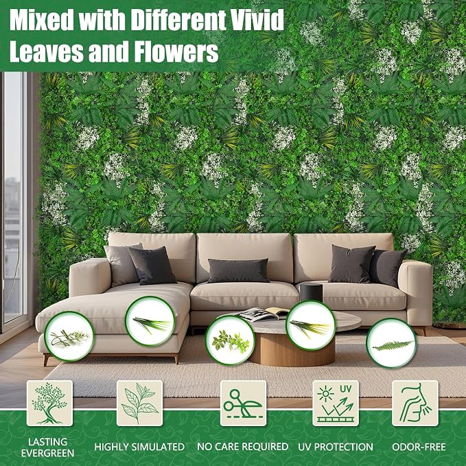 20"x20" Grass Wall Panels, Faux Green Wall Decor - Image 6