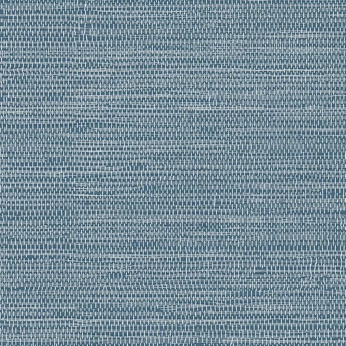 JiffDiff Grasscloth Wallpaper Peel and Stick Blue Grassweave Stick on Wallpaper by wallpaper