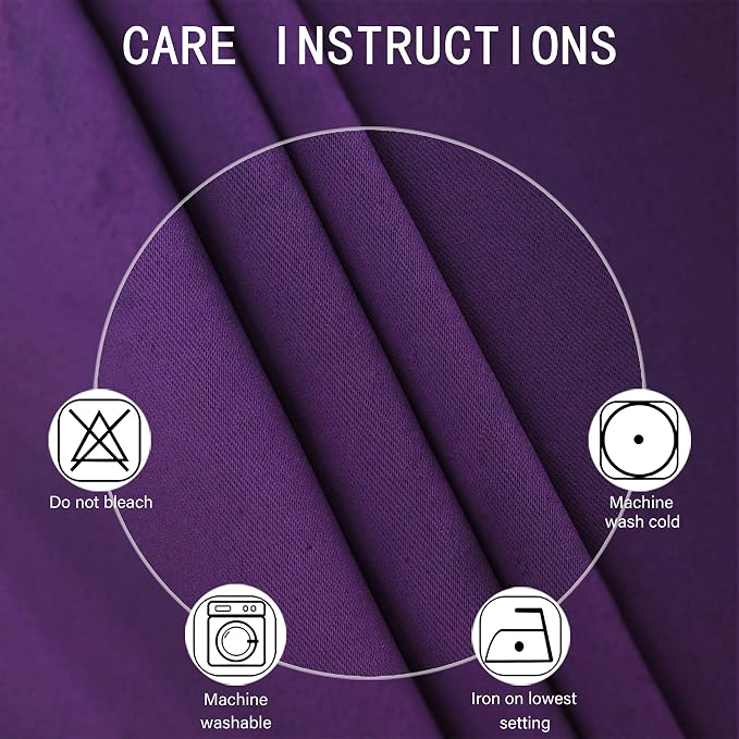 LEMOMO Purple Thermal Blackout Curtains/52 x 54 Inch/Set of 2 Panels Room - Image 4