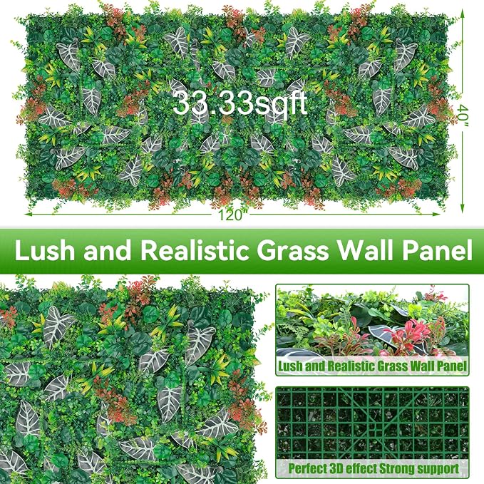 Artificial Grass Wall Roll Panels, Faux Boxwood Green Wall Decor - Image 2
