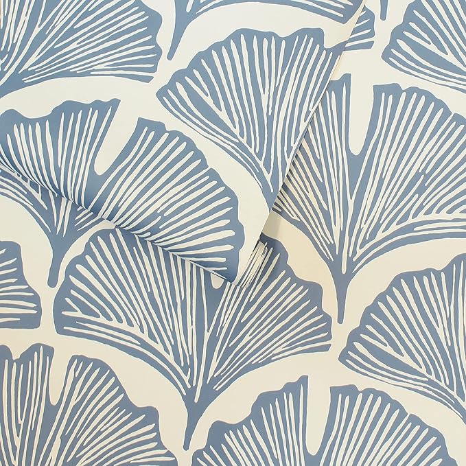 Tempaper x Novogratz Waverly Blue Feather Palm Removable Peel and Stick - Image 4