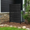 5ft H x 3.2ft W No Dig Charcoal Wood Privacy Screen, Great to Hide Trash Cans by Enclo