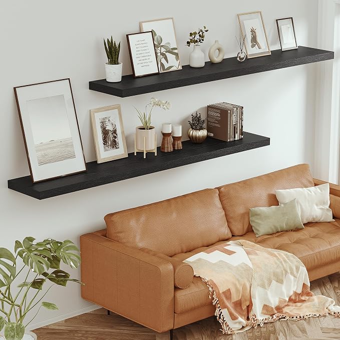Vivelove 72 Inches Floating Shelves Wall Mounted, Living Room, Home Decor - Image 9