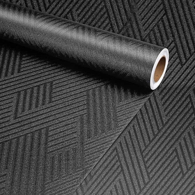 Decotalk Black Textured Wallpaper Textured Wall Paper by Decotalk