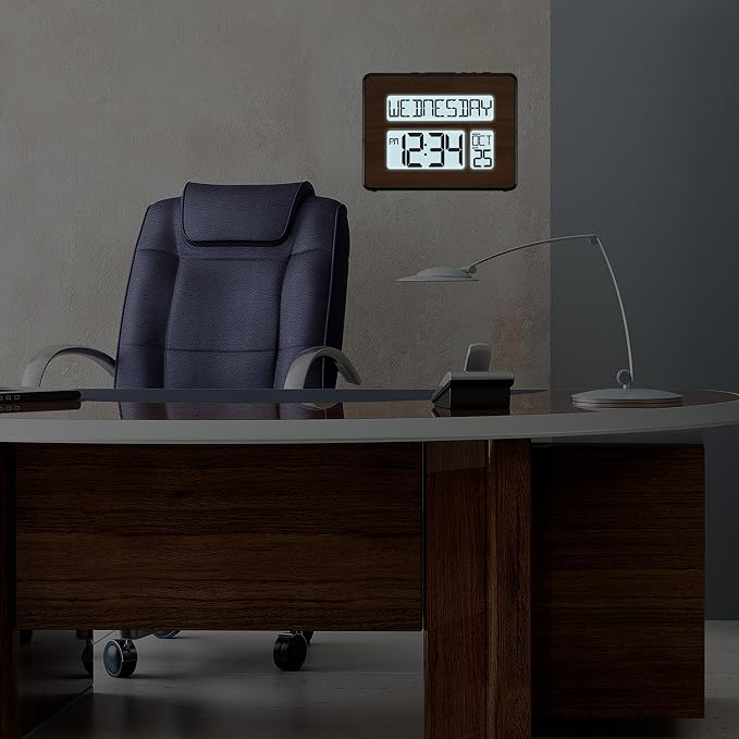 La Crosse Technology 513-1419BL-WA-INT Atomic Large Full Digital Calendar Clock - Image 7
