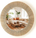 Chi An Home 24 Inch Natural Jute Mirror, Wall Mounted Round Mirror by ChiAnHome