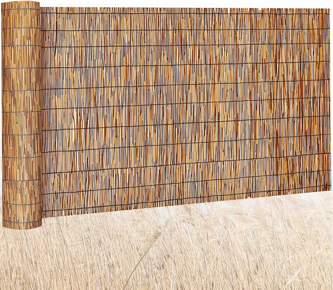 Barydat 1 Pcs 3 x 10 ft Reed Fence Roll, 85% Shade Bamboo Privacy Screen by home