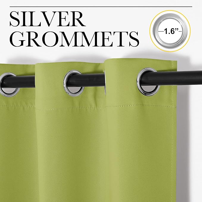 NICETOWN Fresh Green Blackout Curtains 40 inches Length - Image 2