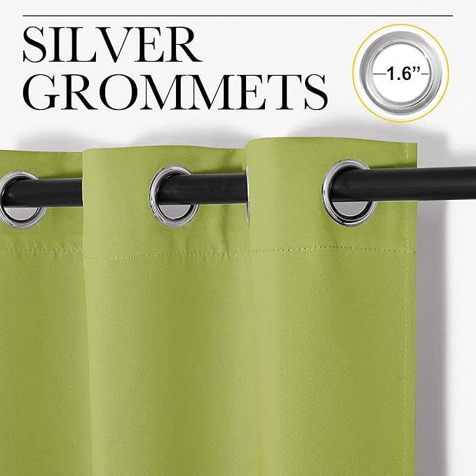 NICETOWN Fresh Green Blackout Curtains 86 inches Length - Image 2