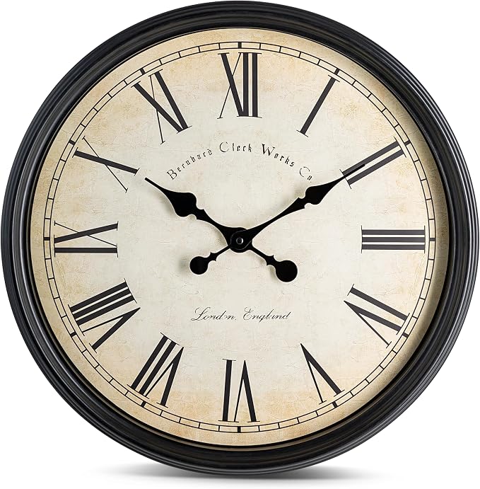 Bernhard Products Large Decorative Wall Clock 20 Inch Silent Non Ticking by BernhardProducts
