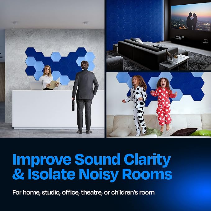 Acoustic Panels 12-Pack Soundproof Wall Panels 12"X10.4"X0.4" Sound Panels High - Image 4