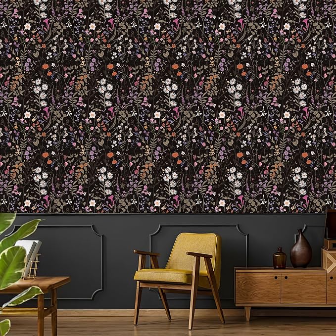 JiffDiff Floral Wallpaper Peel and Stick- 1181" x 17.3" Farm Wildwood Self - Image 4